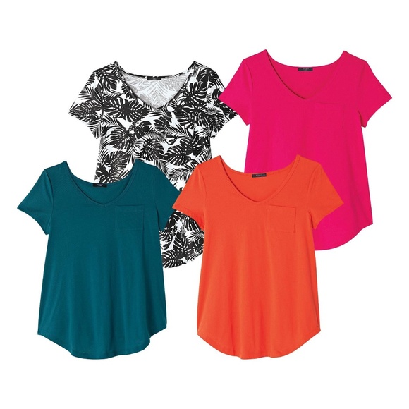 Avon Classic V-Neck Pocket Tees Pack of 4 - Picture 1 of 9